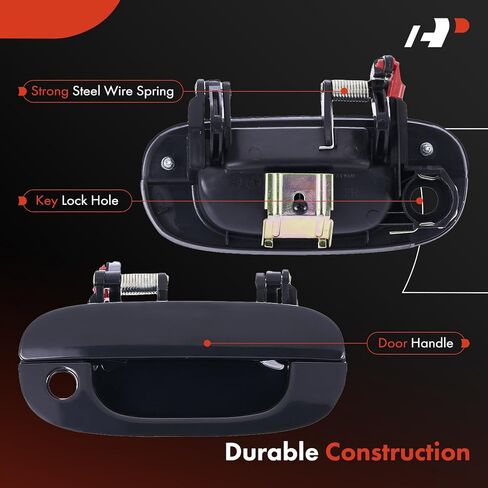 A-Premium Front Right Passenger Side Exterior Door Handle Compatible with Dodge Ram 1500 1994-2001, Ram 2500 Ram 3500 1994-2002, Smooth Black, Replace# 55275022PTM in Kuwait