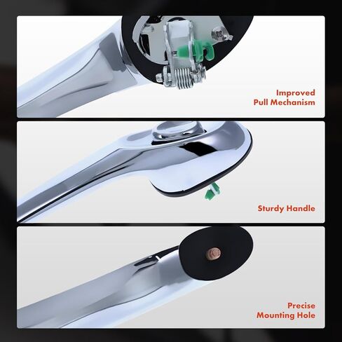 A-Premium Rear Right Passenger Side Exterior Door Handle Compatible with Chrysler PT Cruiser 2001-2010, Chrome, Replace# 4724914AD, 4724914AE in Kuwait