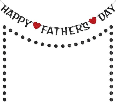 Happy Fathers Day Banner Decorations Preassembly Blue Glitter Father's Day Flag Bunting Hanging Garland Father’s Day Party Supplies Background for Photograph Family Celebration Photo Prop in Saudi Arabia