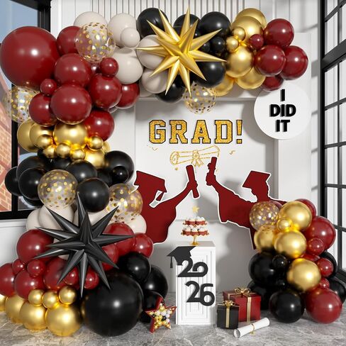 Graduation Balloon Arch Kit 2026 Blue and Gold Balloon Garland Royal Blue Gold White Balloons with Star Foil for Congrats Grad Class Retirement Prom Birthday Wedding Party Decorations, 107Pcs in Saudi Arabia