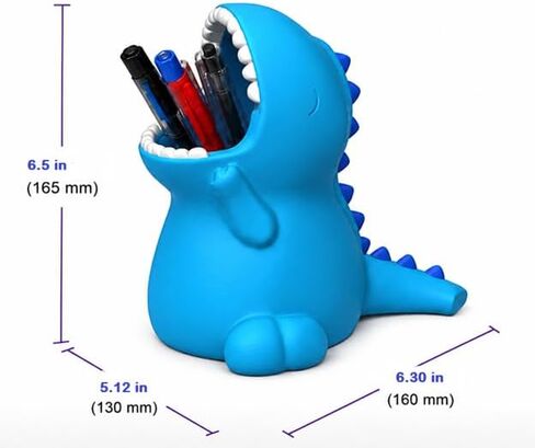 Cute Dinosaur Desktop Pen and Pencil Holder, Novelty T-Rex Desk Organizer (Light Blue) in Kuwait