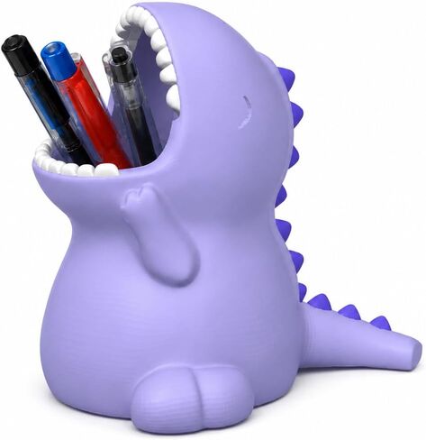 Cute Dinosaur Desktop Pen and Pencil Holder, Novelty T-Rex Desk Organizer (Light Blue) in Kuwait