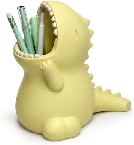 Cute Dinosaur Desktop Pen and Pencil Holder, Novelty T-Rex Desk Organizer (Light Blue) in Kuwait