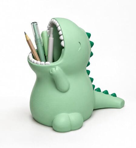 Cute Dinosaur Desktop Pen and Pencil Holder, Novelty T-Rex Desk Organizer (Light Blue) in Kuwait