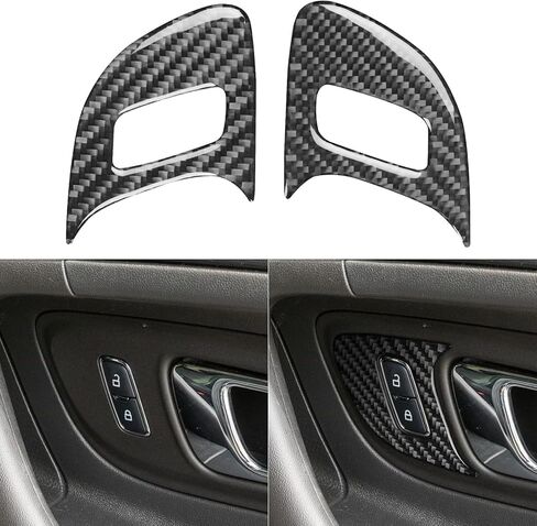 Real Carbon Fiber Compatible with Ford Taurus SEL/Limited/SE/SHO 2013-2019 2014 2015 2016 2017 2018 Accessories Car Door Lock Decoration Trim Cover Interior Trim Sticker Decal Black 2PCS in Saudi Arabia