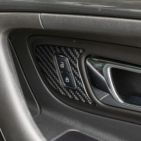 Real Carbon Fiber Compatible with Ford Taurus SEL/Limited/SE/SHO 2013-2019 2014 2015 2016 2017 2018 Accessories Car Door Lock Decoration Trim Cover Interior Trim Sticker Decal Black 2PCS in Saudi Arabia