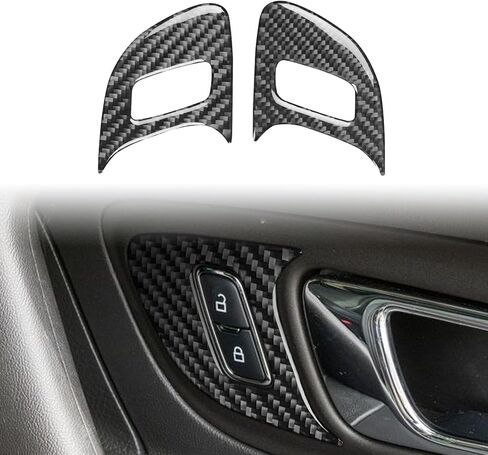 Real Carbon Fiber Compatible with Ford Taurus SEL/Limited/SE/SHO 2013-2019 2014 2015 2016 2017 2018 Accessories Car Door Lock Decoration Trim Cover Interior Trim Sticker Decal Black 2PCS in Saudi Arabia