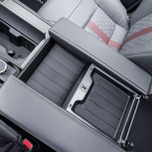 Center Console Liner Compatible with Toyota Tundra 2022-2026 Platinum, 1794, TRD PRO, Capstone and Sequoia 2023-2026, Organizer Tray TPE Mat, 2-Piece Black in Kuwait