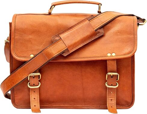 TWARA Vintage Leather Messenger Bag for Men and Women,Laptop Briefcase Bag For College, Office,Work,Travel,Handmade Crossbody Satchel Bags with Adjustable Shoulder Strap in Saudi Arabia