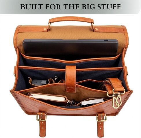 TWARA Vintage Leather Messenger Bag for Men and Women,Laptop Briefcase Bag For College, Office,Work,Travel,Handmade Crossbody Satchel Bags with Adjustable Shoulder Strap in Saudi Arabia