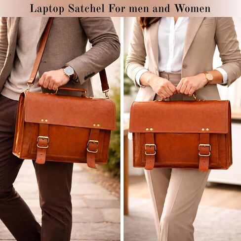 TWARA Vintage Leather Messenger Bag for Men and Women,Laptop Briefcase Bag For College, Office,Work,Travel,Handmade Crossbody Satchel Bags with Adjustable Shoulder Strap in Saudi Arabia