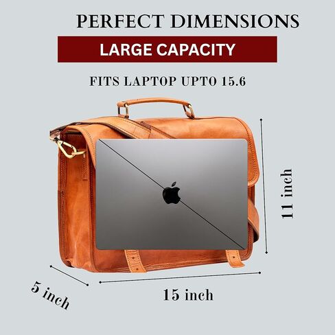 TWARA Vintage Leather Messenger Bag for Men and Women,Laptop Briefcase Bag For College, Office,Work,Travel,Handmade Crossbody Satchel Bags with Adjustable Shoulder Strap in Saudi Arabia