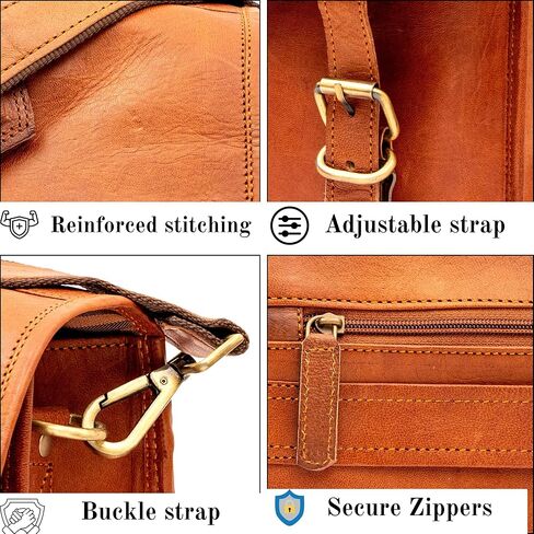 TWARA Vintage Leather Messenger Bag for Men and Women,Laptop Briefcase Bag For College, Office,Work,Travel,Handmade Crossbody Satchel Bags with Adjustable Shoulder Strap in Saudi Arabia