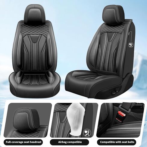 Fit Bronco 4-Door Car Seat Covers for Ford Bronco 2021-2025 2026 -Premium Leather, Waterproof，Breathable，All-Weather Seat Cushion Protecto & Airbag Compatible, Full Set Orange & Black in Saudi Arabia
