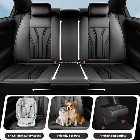 Fit Bronco 4-Door Car Seat Covers for Ford Bronco 2021-2025 2026 -Premium Leather, Waterproof，Breathable，All-Weather Seat Cushion Protecto & Airbag Compatible, Full Set Orange & Black in Saudi Arabia
