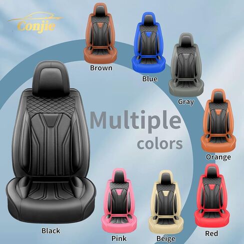 Fit Bronco 4-Door Car Seat Covers for Ford Bronco 2021-2025 2026 -Premium Leather, Waterproof，Breathable，All-Weather Seat Cushion Protecto & Airbag Compatible, Full Set Orange & Black in Saudi Arabia