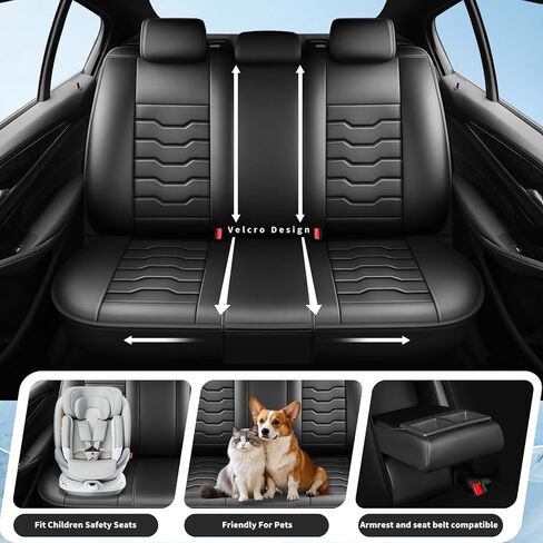Fit Bronco 4-Door Car Seat Covers for Ford Bronco 2021-2025 2026 -Premium Leather, Waterproof，Breathable，All-Weather Seat Cushion Protecto & Airbag Compatible, Full Set Orange & Black in Saudi Arabia