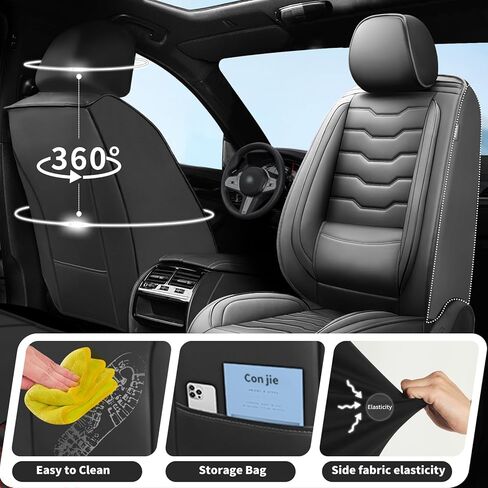 Fit Bronco 4-Door Car Seat Covers for Ford Bronco 2021-2025 2026 -Premium Leather, Waterproof，Breathable，All-Weather Seat Cushion Protecto & Airbag Compatible, Full Set Orange & Black in Saudi Arabia