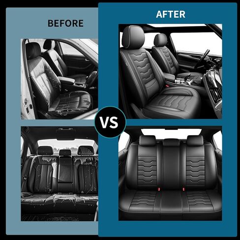 Fit Bronco 4-Door Car Seat Covers for Ford Bronco 2021-2025 2026 -Premium Leather, Waterproof，Breathable，All-Weather Seat Cushion Protecto & Airbag Compatible, Full Set Orange & Black in Saudi Arabia
