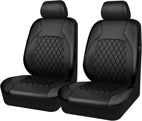 Deluxe Pu Luxury Vinyl Faux Leather Car Seat Covers for Ram ProMaster City 2015-2025, Full Set of 4 Pcs, Waterproof Breathable Airbag Compatible,Black in Saudi Arabia