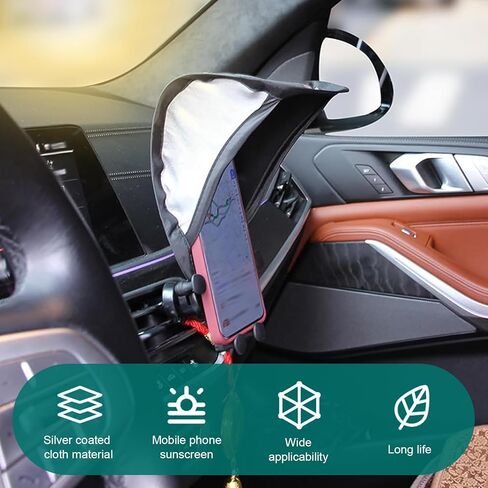 Cell Phone Sun Shade, Air Vent Phone Holder Umbrella Cover, Center Console Dashboard Navigation Mount Sunscreen Protector, Heat Insulation Anti-glare Portable for All Smartphones, Most Cars in Saudi Arabia