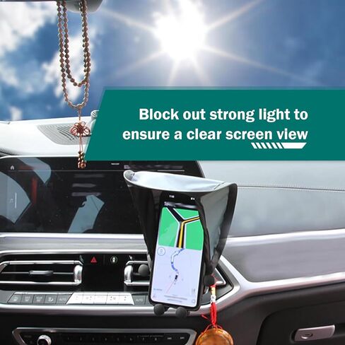 Cell Phone Sun Shade, Air Vent Phone Holder Umbrella Cover, Center Console Dashboard Navigation Mount Sunscreen Protector, Heat Insulation Anti-glare Portable for All Smartphones, Most Cars in Saudi Arabia