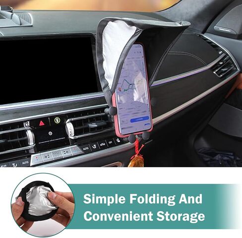 Cell Phone Sun Shade, Air Vent Phone Holder Umbrella Cover, Center Console Dashboard Navigation Mount Sunscreen Protector, Heat Insulation Anti-glare Portable for All Smartphones, Most Cars in Saudi Arabia