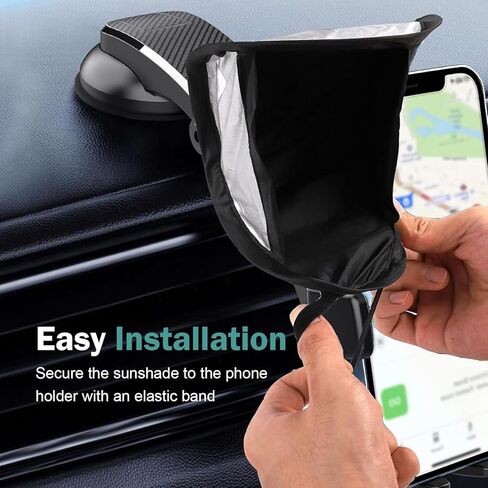 Cell Phone Sun Shade, Air Vent Phone Holder Umbrella Cover, Center Console Dashboard Navigation Mount Sunscreen Protector, Heat Insulation Anti-glare Portable for All Smartphones, Most Cars in Saudi Arabia