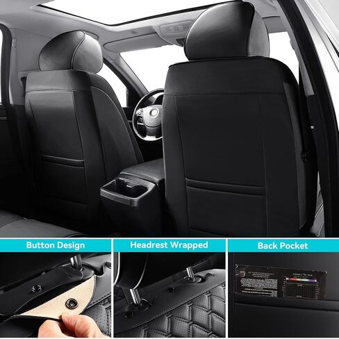 أغطية مقاعد مخصصة لـ Tacoma Gen 3rd 2016-2023 Double Cab Crew Cab SR/SR5، TRD Sport، TRD Off-Road، TRD Pro، شاحنات محدودة، مجموعة كاملة من أغطية مقاعد تاكوما الجلدية الفاخرة المقاومة للماء in Kuwait
