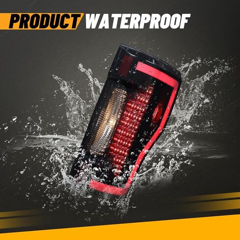 مصابيح خلفية LED متوافقة مع 2017-2022 Ford F250 / F350 / F450 ضوء تحول متسلسل فائق التحمل ومجموعة استبدال مصابيح LED DRL زوج واحد (غطاء أسود، عدسات دخان) in Kuwait