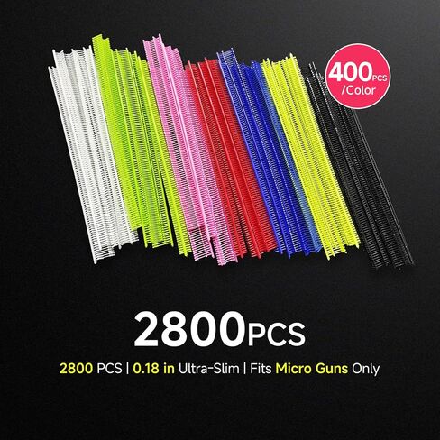 2800Pcs Micro Stitch Gun Fasteners, 0.18 Inch (4.5mm) Fine Barbs, 7 Colors for Mini Micro Tagging Gun, for Hemming, Basting, Repair & Crafts – Fasteners Only, NOT for Standard tag Guns in Saudi Arabia
