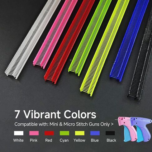 2800Pcs Micro Stitch Gun Fasteners, 0.18 Inch (4.5mm) Fine Barbs, 7 Colors for Mini Micro Tagging Gun, for Hemming, Basting, Repair & Crafts – Fasteners Only, NOT for Standard tag Guns in Saudi Arabia