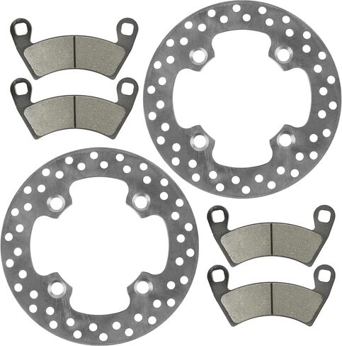 Caltric 2 Front Brake Disc Rotor And Pads Compatible with Polaris Ranger 570 Full Size 2015-2016 in Kuwait