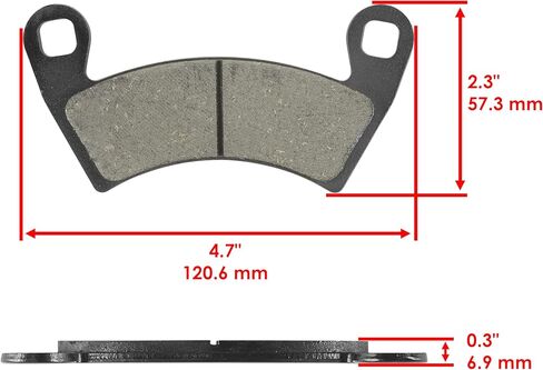 Caltric 2 Front Brake Disc Rotor And Pads Compatible with Polaris Ranger 570 Full Size 2015-2016 in Kuwait