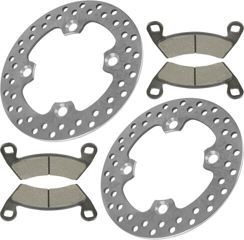 Caltric 2 Front Brake Disc Rotor And Pads Compatible with Polaris Ranger 570 Full Size 2015-2016 in Kuwait