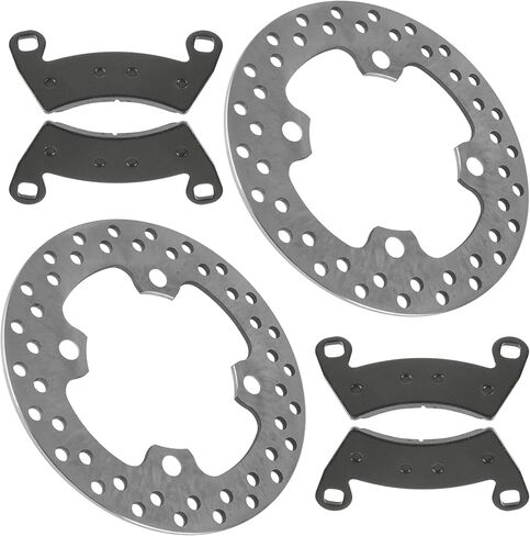 Caltric 2 Front Brake Disc Rotor And Pads Compatible with Polaris Ranger 570 Full Size 2015-2016 in Kuwait