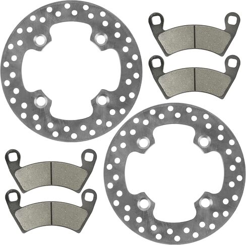 Caltric 2 Front Brake Disc Rotor And Pads Compatible with Polaris Ranger 570 Full Size 2015-2016 in Kuwait