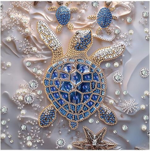LMBADA Special Shape Diamond Painting Kits for Adults Beginner Sea Turtle, 5D Crystal Turtle Diamond Art Kits, Rhinestone Art Dot DIY Animal Crafts Home Wall Decor Gift 12x12 Inch in Kuwait