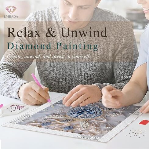 LMBADA Special Shape Diamond Painting Kits for Adults Beginner Sea Turtle, 5D Crystal Turtle Diamond Art Kits, Rhinestone Art Dot DIY Animal Crafts Home Wall Decor Gift 12x12 Inch in Kuwait
