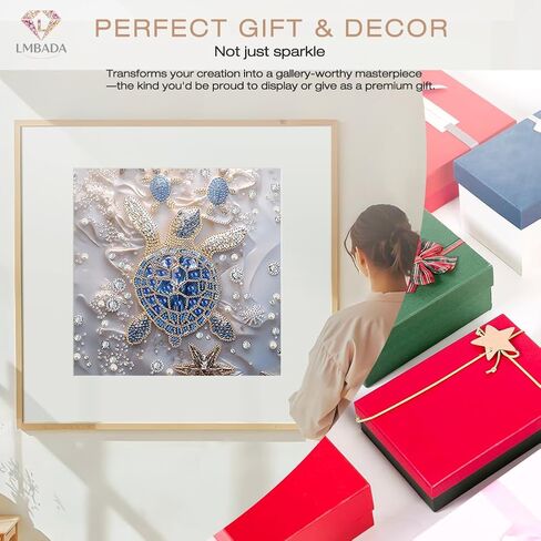 LMBADA Special Shape Diamond Painting Kits for Adults Beginner Sea Turtle, 5D Crystal Turtle Diamond Art Kits, Rhinestone Art Dot DIY Animal Crafts Home Wall Decor Gift 12x12 Inch in Kuwait
