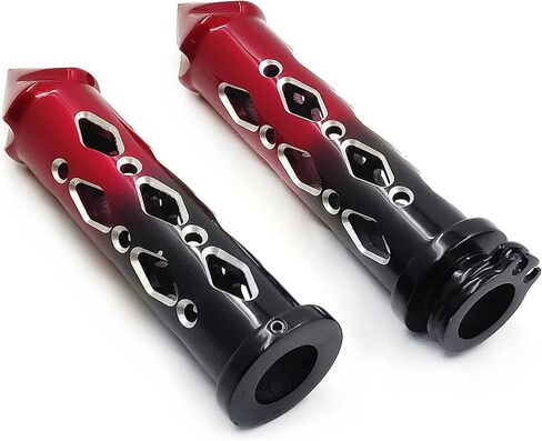 AfterMokit Replacement Spike Hand Grips for 7/8 inch Handlebars Black and Red Hollowed Out in Saudi Arabia