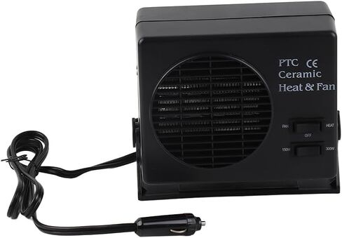 Srliya 12V 300W Car Heater, Portable Ceramic Vehicle Heating Fan with Adjustable Mounting Bracket and Automatic Thermostat, for Car Defrosting and Heating in Winter Summer in Kuwait