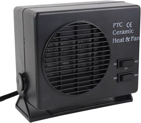 Srliya 12V 300W Car Heater, Portable Ceramic Vehicle Heating Fan with Adjustable Mounting Bracket and Automatic Thermostat, for Car Defrosting and Heating in Winter Summer in Kuwait