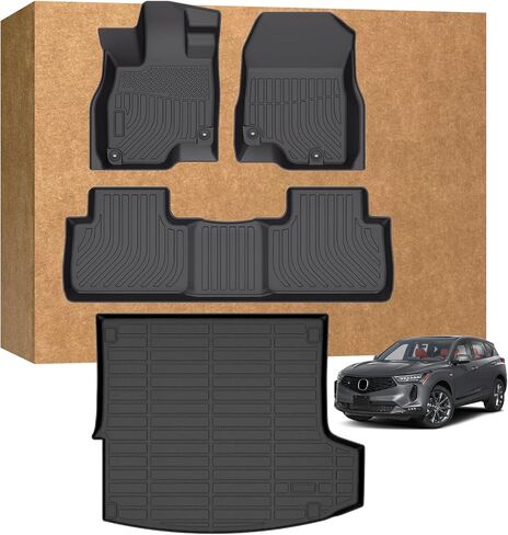 Floor Mats for Acura RDX 2019-2025, TPE Waterproof Non-Slip All Weather Protection Custom, Floor Mats & Cargo Liner for Acura RDX 2019 2020 2021 2022 2023 2024 2025 in Kuwait