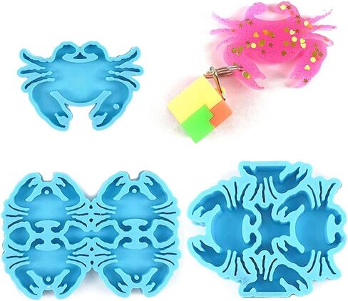 Silicone Molds for Epoxy Resin Crab Series Keychain Epoxy Resin Mold Jewelry Earrings Pendants Silicone Mould DIY Crafts Decorations Casting Tool in Kuwait