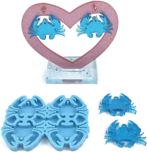 Silicone Molds for Epoxy Resin Crab Series Keychain Epoxy Resin Mold Jewelry Earrings Pendants Silicone Mould DIY Crafts Decorations Casting Tool in Kuwait