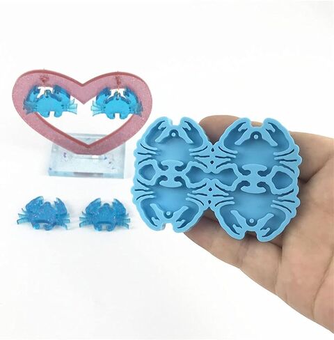 Silicone Molds for Epoxy Resin Crab Series Keychain Epoxy Resin Mold Jewelry Earrings Pendants Silicone Mould DIY Crafts Decorations Casting Tool in Kuwait