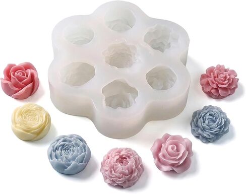 Multi-Hole Succulent Flower Silicone Mold for Aromatherapy Gypsum Candles, Durable DIY Craft Mold for Candle Making & Handmade Home Decoration in Kuwait