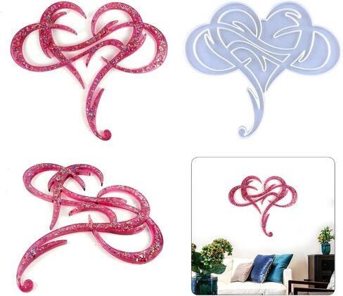 Silicone Molds for Epoxy Resin Wall Hanging Silicone Stereo Epoxy Resin Mould for Valentine's Day Home Decor in Kuwait