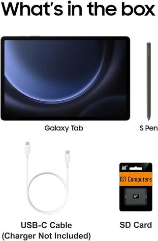 SAMSUNG Galaxy Tab S9 FE+ Plus Android Tablet (12.4" Touchscreen, 8GB RAM, 256GB Storage, 18-hr Long Battery Life, S Pen, 1 Front Camera + 2 Rear Cameras, Lightweight Durable Design) SM-X610, Gray in Kuwait